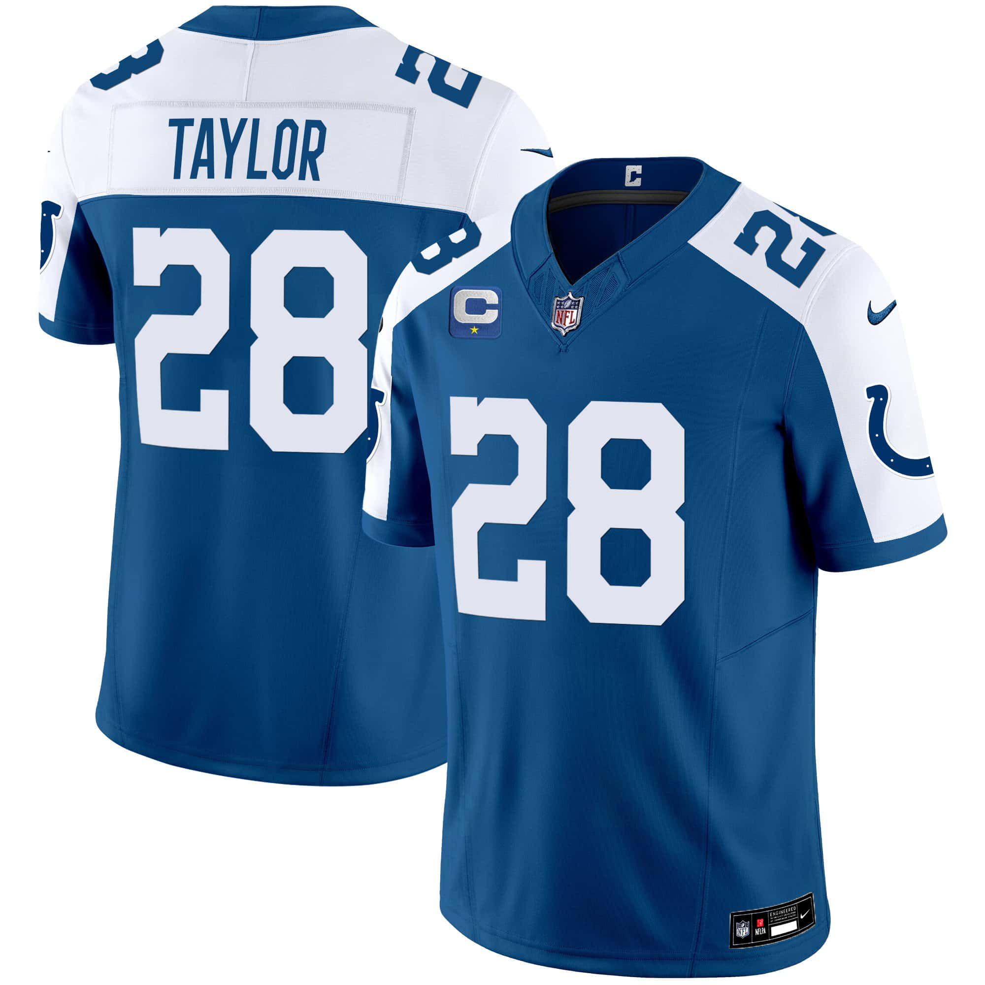 Men Indianapolis Colts #28 Taylor Blue 2024 Nike Vapor Limited NFL Jersey